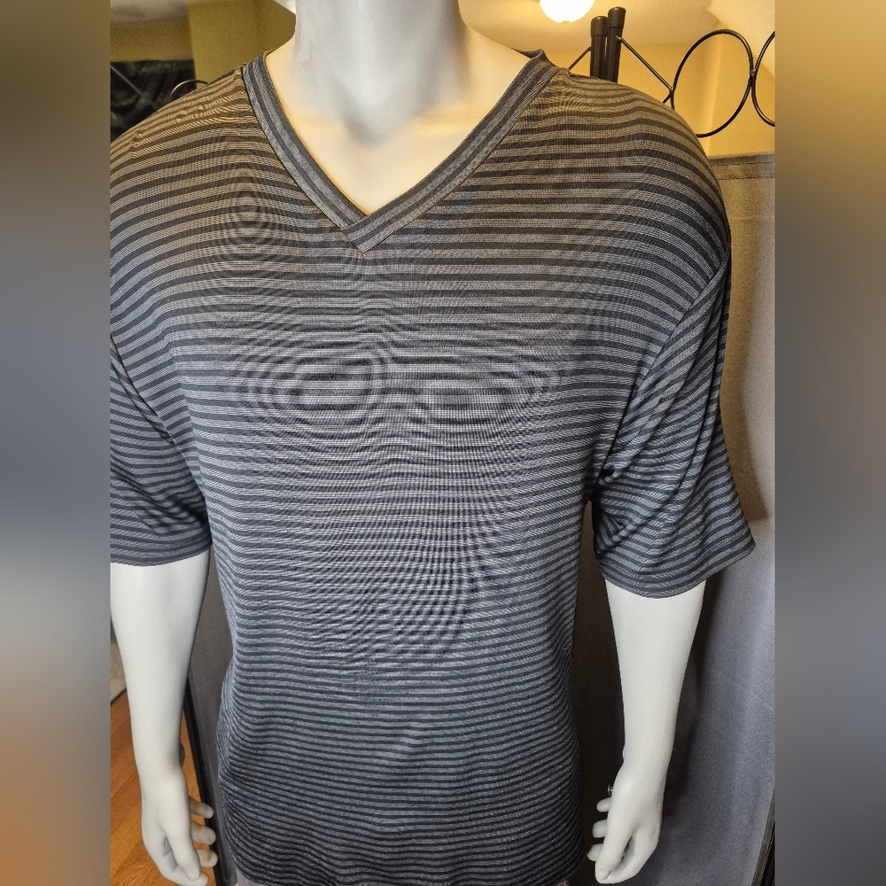Kenneth Cole Men's Striped Gray Shirt